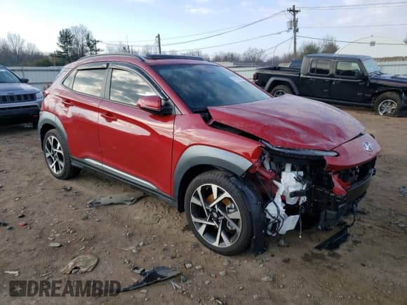 2022 Hyundai Kona Limited z VIN KM8K5CA34NU910962, wystawiony jako Copart lot #40102183 z przebiegiem 9 438 mil mil oraz . Historia ofert i sprzedaży dostępna na DreamBid. Obrazek 4.