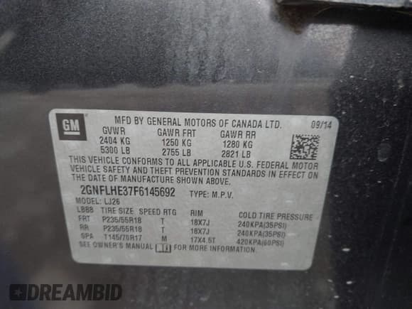 ✅ 2015 Chevrolet Equinox LTZ • VIN: 2GNFLHE37F6145692 • Лот: 43519153. Опубликован ранее на IAAI с пробегом 103 273 миль. Бесплатный доступ к архиву аукционных продаж из США и подробный отчёт об истории автомобиля на DreamBid. Изображение 9.