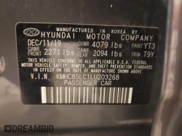 ✅ 2020 Hyundai Ioniq Preferred • VIN: KMHC85LC1LU203268 • Lot: 41249301. Wystawiony na IAAI z przebiegiem 14 005 mil. Bezpłatny archiwum sprzedaży aukcyjnych z USA i szczegółowy raport historii pojazdu na DreamBid. Zdjęcie 9.