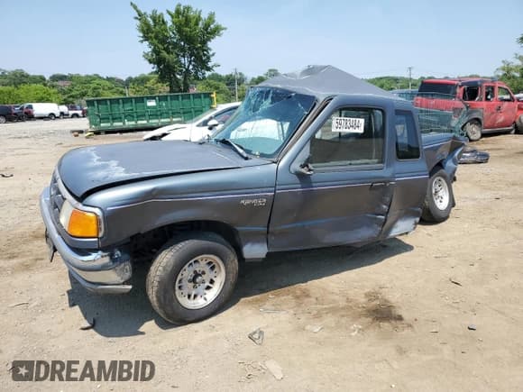 ✅ 1993 Ford Ranger Splash • VIN: 1FTCR14X2PTA70219 • Lot: 67594664. Listed on Copart with 87,359 mi. Free auction sales archive from the USA and detailed vehicle history report at DreamBid. Image 1.