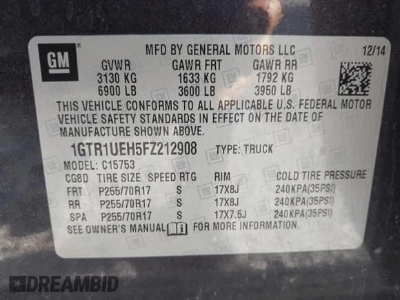 ✅ 2015 GMC Sierra 1500 SLE • VIN: 1GTR1UEH5FZ212908 • Лот: 43435491. Опубликован ранее на IAAI с пробегом 145 746 миль. Бесплатный доступ к архиву аукционных продаж из США и подробный отчёт об истории автомобиля на DreamBid. Изображение 9.