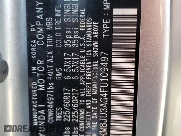 2015 Hyundai Tucson SE z VIN KM8JU3AG4FU109497, wystawiony jako Copart lot #43333453 z przebiegiem 54 288 mil mil oraz . Historia ofert i sprzedaży dostępna na DreamBid. Obrazek 13.