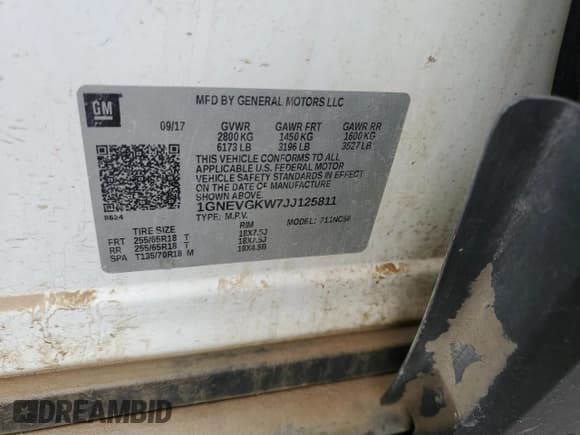 ✅ 2018 Chevrolet Traverse LT Cloth • VIN: 1GNEVGKW7JJ125811 • Lot: 67689164. Listed on Copart with 154,084 mi. Free auction sales archive from the USA and detailed vehicle history report at DreamBid. Image 13.