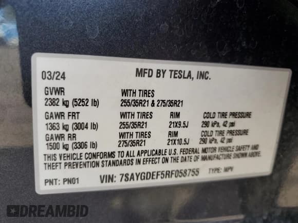 ✅ 2024 Tesla Model Y Performance • VIN: 7SAYGDEF5RF058755 • Lot: 58263395. Wystawiony na Copart z przebiegiem 11 852 mil. Bezpłatny archiwum sprzedaży aukcyjnych z USA i szczegółowy raport historii pojazdu na DreamBid. Zdjęcie 13.