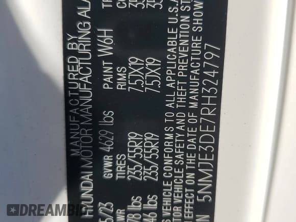 ✅ 2024 Hyundai Tucson Limited • VIN: 5NMJE3DE7RH324797 • Lot: 73196104. Wystawiony na Copart z przebiegiem 6 745 mil. Bezpłatny archiwum sprzedaży aukcyjnych z USA i szczegółowy raport historii pojazdu na DreamBid. Zdjęcie 13.