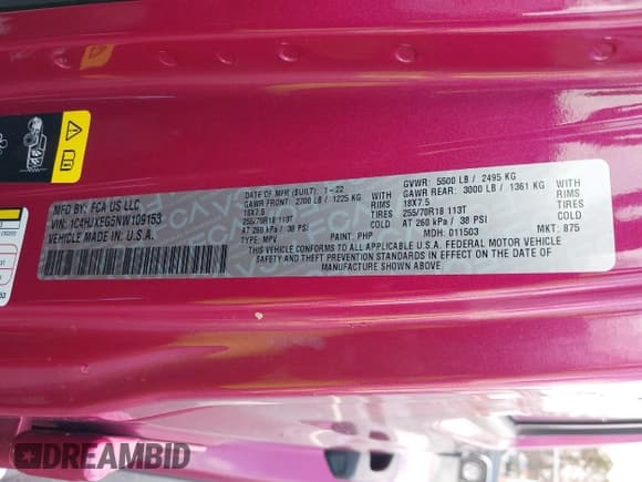 ✅ 2022 Jeep Wrangler Unlimited Sahara • VIN: 1C4HJXEG5NW109153 • Lot: 41727174. Listed on IAAI with 41,718 mi. Free auction sales archive from the USA and detailed vehicle history report at DreamBid. Image 9.