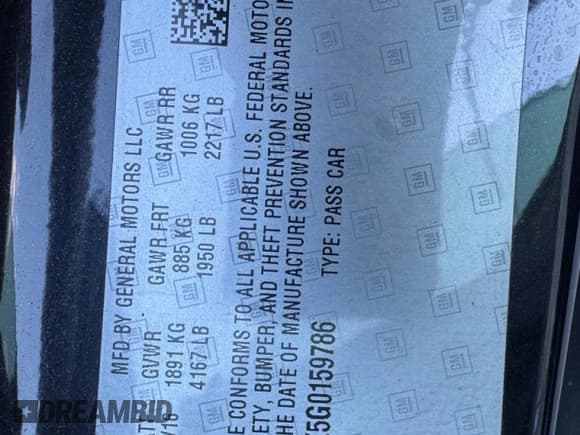 ✅ 2016 Chevrolet Camaro 1LT • VIN: 1G1FB1RX5G0159786 • Лот: 92720445. Опубликован ранее на Copart с пробегом 85 104 миль. Бесплатный доступ к архиву аукционных продаж из США и подробный отчёт об истории автомобиля на DreamBid. Изображение 10.