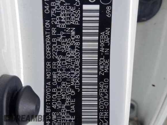 ✅ 2014 Toyota Prius Four • VIN: JTDKN3DU4E0377818 • Lot: 91753705. Listed on Copart with 81,371 mi. Free auction sales archive from the USA and detailed vehicle history report at DreamBid. Image 12.