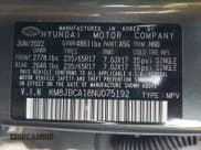 ✅ 2022 Hyundai Tucson Blue • VIN: KM8JBCA18NU075192 • Lot: 42958168. Wystawiony na IAAI z przebiegiem 35 149 mil. Bezpłatny archiwum sprzedaży aukcyjnych z USA i szczegółowy raport historii pojazdu na DreamBid. Zdjęcie 9.