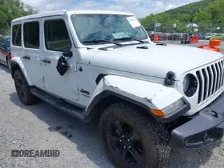 ✅ 2021 Jeep Wrangler Unlimited Sahara • VIN: 1C4HJXEN6MW764662 • Lot: 42494617. Listed on IAAI with 81,954 mi. Free auction sales archive from the USA and detailed vehicle history report at DreamBid. Image 1.