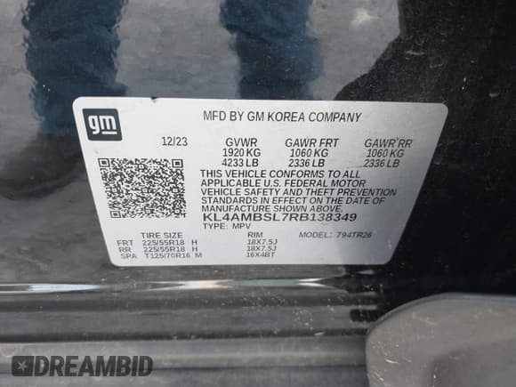 ✅ 2024 Buick Encore GX Preferred • VIN: KL4AMBSL7RB138349 • Lot: 43419898. Wystawiony na IAAI z przebiegiem 14 763 mil. Bezpłatny archiwum sprzedaży aukcyjnych z USA i szczegółowy raport historii pojazdu na DreamBid. Zdjęcie 9.