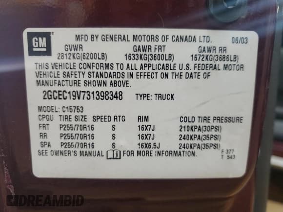 ✅ 2003 Chevrolet Silverado 1500 LS • VIN: 2GCEC19V731398348 • Lot: 87099725. Listed on Copart with Not provided. Free auction sales archive from the USA and detailed vehicle history report at DreamBid. Image 12.