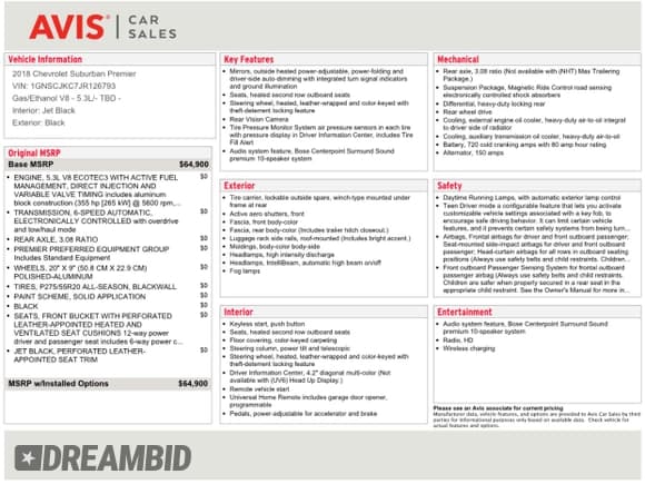 ✅ 2018 Chevrolet Suburban Premier • VIN: 1GNSCJKC7JR126793 • Lot: 56399825. Wystawiony na Copart z przebiegiem 86 225 mil. Bezpłatny archiwum sprzedaży aukcyjnych z USA i szczegółowy raport historii pojazdu na DreamBid. Zdjęcie 13.