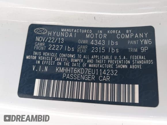 ✅ 2014 Hyundai Genesis Coupe Premium • VIN: KMHHT6KD7EU114232 • Lot: 42917030. Wystawiony na IAAI z przebiegiem 72 006 mil. Bezpłatny archiwum sprzedaży aukcyjnych z USA i szczegółowy raport historii pojazdu na DreamBid. Zdjęcie 9.
