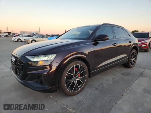 ✅ 2020 Audi Q8 Prestige • VIN: WA1FVAF13LD020347 • Лот: 87287705. Опубликован ранее на Copart с пробегом 68 491 миль. Бесплатный доступ к архиву аукционных продаж из США и подробный отчёт об истории автомобиля на DreamBid. Изображение 1.