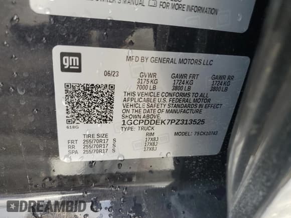 ✅ 2023 Chevrolet Silverado 1500 LT • VIN: 1GCPDDEK7PZ313525 • Лот: 85961175. Опубликован ранее на Copart с пробегом 48 007 миль. Бесплатный доступ к архиву аукционных продаж из США и подробный отчёт об истории автомобиля на DreamBid. Изображение 13.