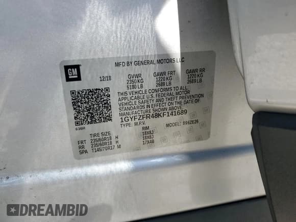 ✅ 2019 Cadillac XT4 AWD Sport • VIN: 1GYFZFR48KF141689 • Лот: 85601695. Опубликован ранее на Copart с пробегом 123 043 миль. Бесплатный доступ к архиву аукционных продаж из США и подробный отчёт об истории автомобиля на DreamBid. Изображение 13.