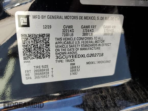 ✅ 2020 Chevrolet Silverado 1500 RST • VIN: 3GCUYEEDXLG202718 • Lot: 67413464. Listed on Copart with 50,484 mi. Free auction sales archive from the USA and detailed vehicle history report at DreamBid. Image 14.