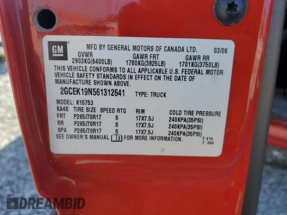✅ 2006 Chevrolet Silverado 1500 LT3 • VIN: 2GCEK19N561312641 • Lot: 81849825. Wystawiony na Copart z przebiegiem 152 746 mil. Bezpłatny archiwum sprzedaży aukcyjnych z USA i szczegółowy raport historii pojazdu na DreamBid. Zdjęcie 12.