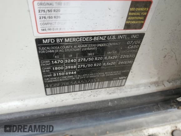 ✅ 2010 Mercedes-Benz GL 450 • VIN: 4JGBF7BE5AA537351 • Лот: 70862695. Опубликован ранее на Copart с пробегом 167 765 миль. Бесплатный доступ к архиву аукционных продаж из США и подробный отчёт об истории автомобиля на DreamBid. Изображение 13.