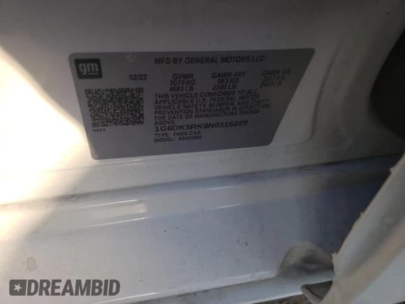 ✅ 2022 Cadillac CT4 Luxury • VIN: 1G6DK5RK8N0116229 • Lot: 70284834. Listed on Copart with 10,545 mi. Free auction sales archive from the USA and detailed vehicle history report at DreamBid. Image 14.