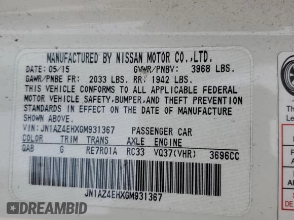 ✅ 2016 Nissan 370Z • VIN: JN1AZ4EHXGM931367 • Lot: 71684155. Wystawiony na Copart z przebiegiem Nie podano. Bezpłatny archiwum sprzedaży aukcyjnych z USA i szczegółowy raport historii pojazdu na DreamBid. Zdjęcie 12.