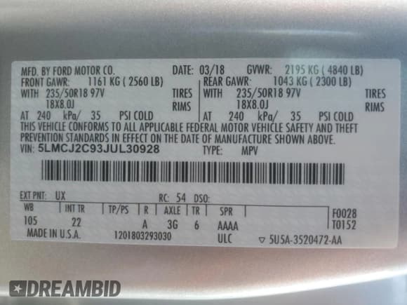 ✅ 2018 Lincoln MKC Select • VIN: 5LMCJ2C93JUL30928 • Lot: 71500855. Wystawiony na Copart z przebiegiem 61 176 mil. Bezpłatny archiwum sprzedaży aukcyjnych z USA i szczegółowy raport historii pojazdu na DreamBid. Zdjęcie 13.