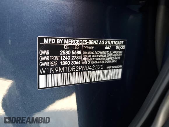 ✅ 2023 Mercedes-Benz EQB 350 • VIN: W1N9M1DB2PN042320 • Lot: 80091175. Wystawiony na Copart z przebiegiem 12 152 mil. Bezpłatny archiwum sprzedaży aukcyjnych z USA i szczegółowy raport historii pojazdu na DreamBid. Zdjęcie 14.