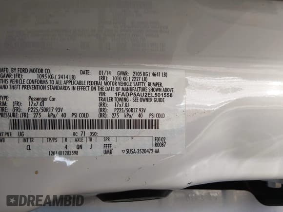 ✅ 2014 Ford C-Max SE • VIN: 1FADP5AU2EL501558 • Лот: 43758095. Опубликован ранее на IAAI с пробегом 107 686 миль. Бесплатный доступ к архиву аукционных продаж из США и подробный отчёт об истории автомобиля на DreamBid. Изображение 9.