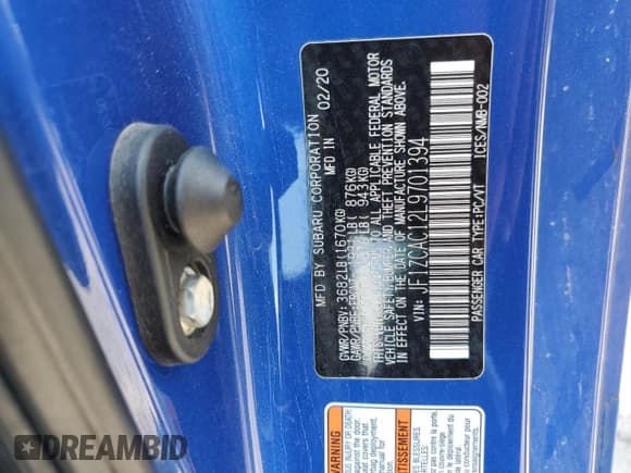 ✅ 2020 Subaru BRZ Limited • VIN: JF1ZCAC12L9701394 • Lot: 52631135. Listed on Copart with 97,580 mi. Free auction sales archive from the USA and detailed vehicle history report at DreamBid. Image 16.