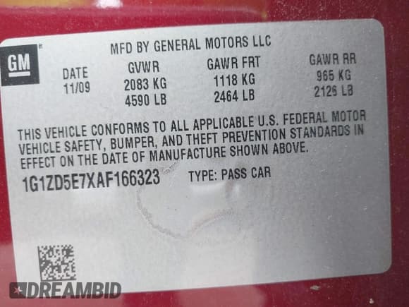 ✅ 2010 Chevrolet Malibu 2LT • VIN: 1G1ZD5E7XAF166323 • Lot: 43473038. Wystawiony na IAAI z przebiegiem 117 583 mil. Bezpłatny archiwum sprzedaży aukcyjnych z USA i szczegółowy raport historii pojazdu na DreamBid. Zdjęcie 9.