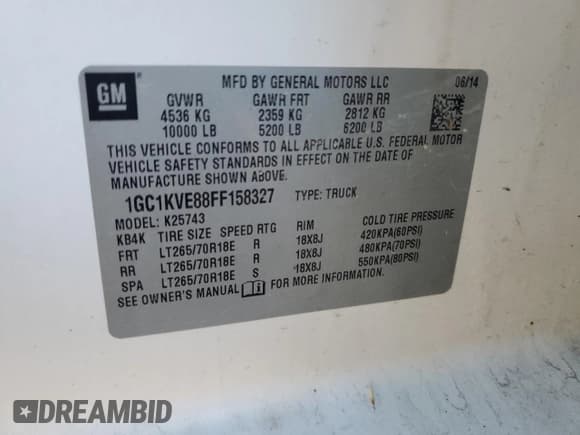 ✅ 2015 Chevrolet Silverado 2500HD LT • VIN: 1GC1KVE88FF158327 • Лот: 91084845. Опубликован ранее на Copart с пробегом 145 135 миль. Бесплатный доступ к архиву аукционных продаж из США и подробный отчёт об истории автомобиля на DreamBid. Изображение 12.