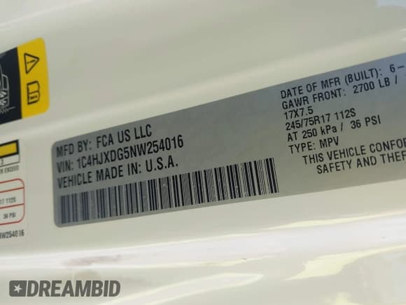 ✅ 2022 Jeep Wrangler Unlimited Sport S • VIN: 1C4HJXDG5NW254016 • Lot: 42214730. Listed on IAAI with 42,003 mi. Free auction sales archive from the USA and detailed vehicle history report at DreamBid. Image 9.