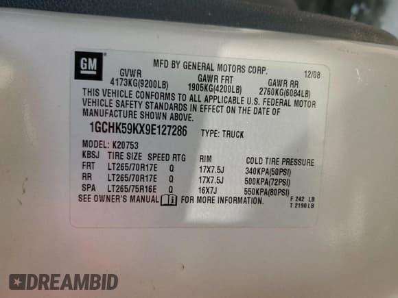 ✅ 2009 Chevrolet Silverado 2500HD LT • VIN: 1GCHK59KX9E127286 • Лот: 59384965. Опубликован ранее на Copart с пробегом 303 202 миль. Бесплатный доступ к архиву аукционных продаж из США и подробный отчёт об истории автомобиля на DreamBid. Изображение 12.