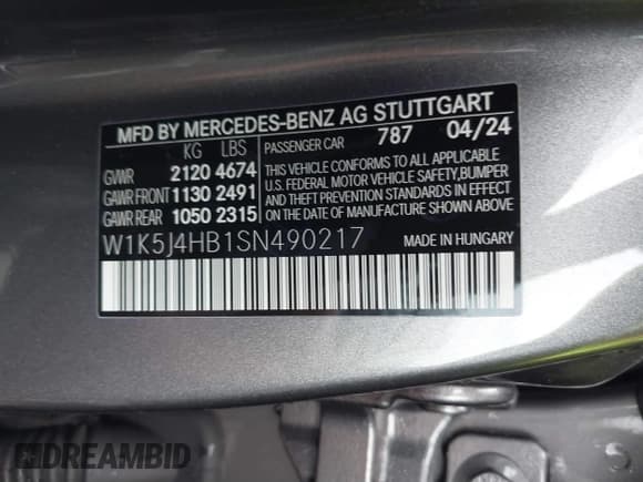 ✅ 2025 Mercedes-Benz CLA 250 • VIN: W1K5J4HB1SN490217 • Лот: 41487666. Опубликован ранее на IAAI с пробегом 7 629 миль. Бесплатный доступ к архиву аукционных продаж из США и подробный отчёт об истории автомобиля на DreamBid. Изображение 9.