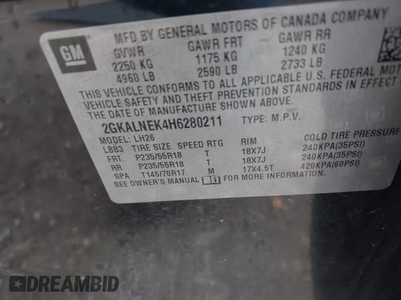 ✅ 2017 GMC Terrain SLE • VIN: 2GKALNEK4H6280211 • Лот: 42736403. Опубликован ранее на IAAI с пробегом 101 485 миль. Бесплатный доступ к архиву аукционных продаж из США и подробный отчёт об истории автомобиля на DreamBid. Изображение 9.