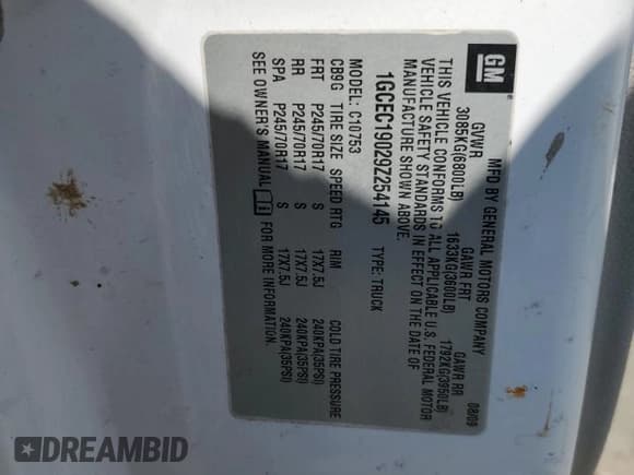 ✅ 2009 Chevrolet Silverado 1500 Work Truck • VIN: 1GCEC19029Z254145 • Lot: 62017835. Wystawiony na Copart z przebiegiem Nie podano. Bezpłatny archiwum sprzedaży aukcyjnych z USA i szczegółowy raport historii pojazdu na DreamBid. Zdjęcie 13.