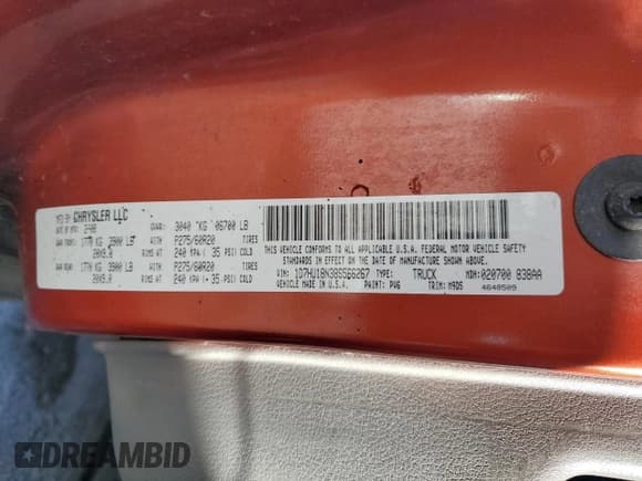 ✅ 2008 Dodge 1500 SLT • VIN: 1D7HU18N38S566267 • Лот: 74737254. Опубликован ранее на Copart с пробегом 162 718 миль. Бесплатный доступ к архиву аукционных продаж из США и подробный отчёт об истории автомобиля на DreamBid. Изображение 14.