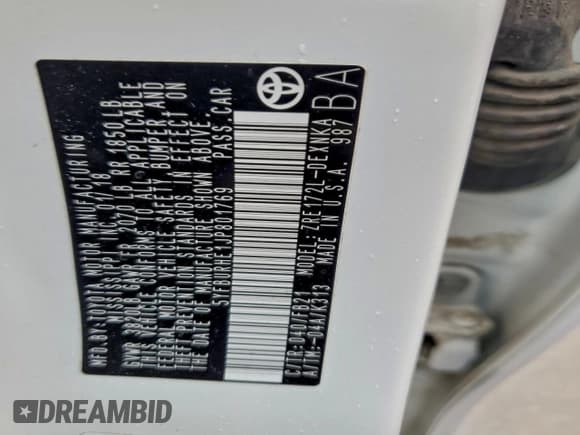 ✅ 2018 Toyota Corolla SE • VIN: 5YFBURHE1JP801769 • Lot: 94480485. Listed on Copart with 81,483 mi. Free auction sales archive from the USA and detailed vehicle history report at DreamBid. Image 12.