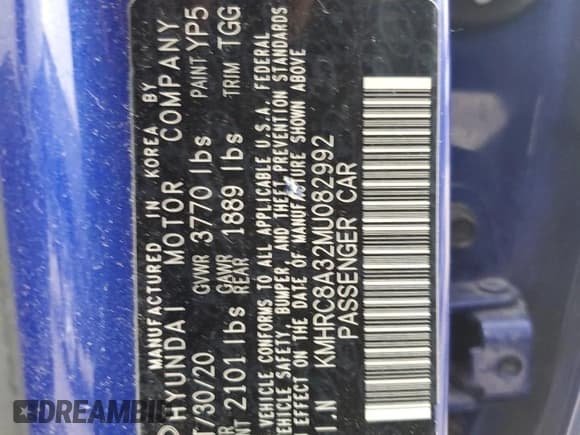 ✅ 2021 Hyundai Venue SEL • VIN: KMHRC8A32MU082992 • Lot: 52904745. Listed on Copart with 52,598 mi. Free auction sales archive from the USA and detailed vehicle history report at DreamBid. Image 15.