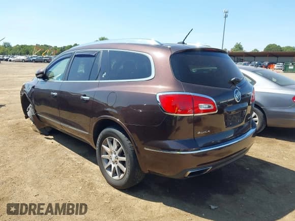 ✅ 2015 Buick Enclave Leather • VIN: 5GAKVBKD3FJ180181 • Lot: 43164125. Listed on IAAI with 165,521 mi. Free auction sales archive from the USA and detailed vehicle history report at DreamBid. Image 3.