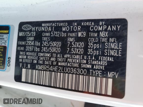 ✅ 2020 Hyundai Palisade Limited • VIN: KM8R54HE2LU036300 • Лот: 76629684. Опубликован ранее на Copart с пробегом Не указан. Бесплатный доступ к архиву аукционных продаж из США и подробный отчёт об истории автомобиля на DreamBid. Изображение 14.