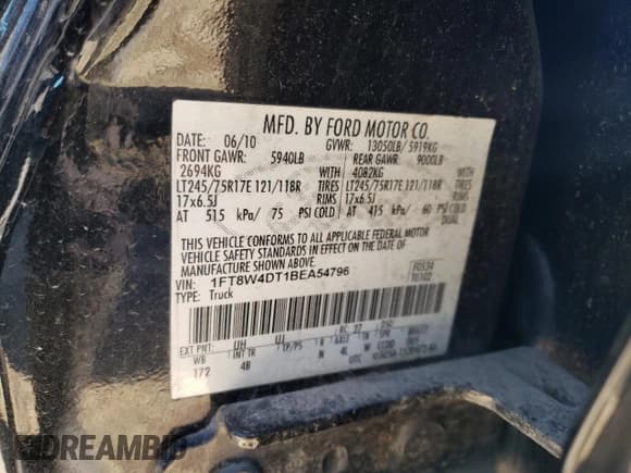 ✅ 2011 Ford F-450 XL • VIN: 1FT8W4DT1BEA54796 • Лот: 43146965. Опубликован ранее на Copart с пробегом 308 364 миль. Бесплатный доступ к архиву аукционных продаж из США и подробный отчёт об истории автомобиля на DreamBid. Изображение 12.