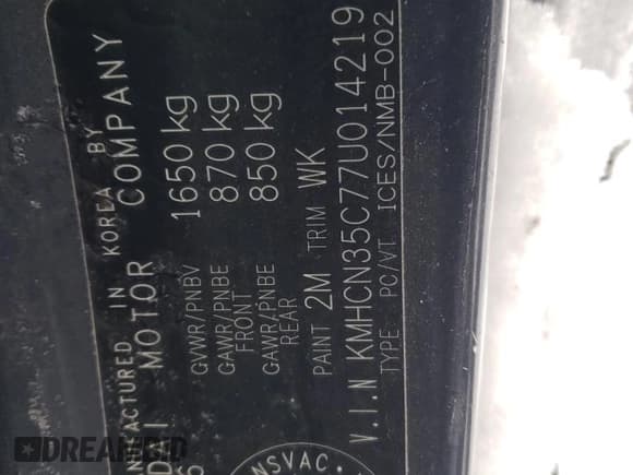 ✅ 2007 Hyundai Accent GS • VIN: KMHCN35C77U014219 • Лот: 83682474. Опубликован ранее на Copart с пробегом 264 978 миль. Бесплатный доступ к архиву аукционных продаж из США и подробный отчёт об истории автомобиля на DreamBid. Изображение 13.