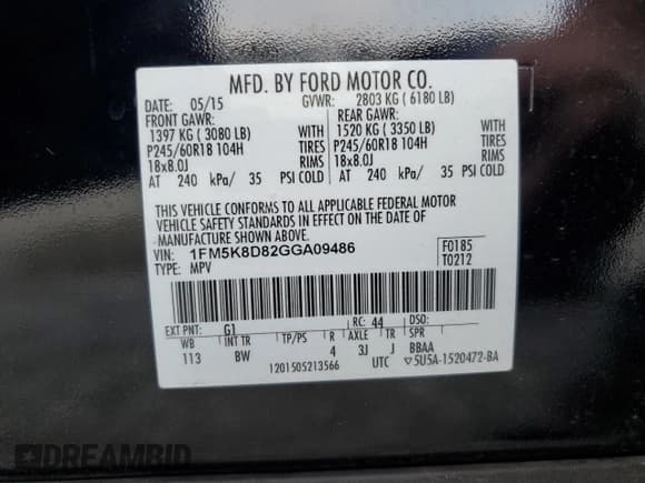 ✅ 2016 Ford Explorer XLT • VIN: 1FM5K8D82GGA09486 • Lot: 54996575. Wystawiony na Copart z przebiegiem 84 490 mil. Bezpłatny archiwum sprzedaży aukcyjnych z USA i szczegółowy raport historii pojazdu na DreamBid. Zdjęcie 13.