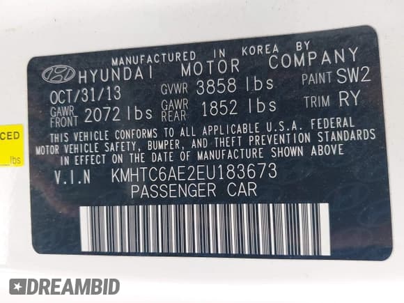 ✅ 2014 Hyundai Veloster Turbo • VIN: KMHTC6AE2EU183673 • Lot: 43193034. Wystawiony na IAAI z przebiegiem 42 726 mil. Bezpłatny archiwum sprzedaży aukcyjnych z USA i szczegółowy raport historii pojazdu na DreamBid. Zdjęcie 9.