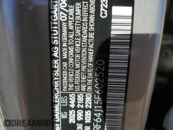 ✅ 2005 Mercedes-Benz C 320 • VIN: WDBRF64J15F602520 • Lot: 48212235. Wystawiony na Copart z przebiegiem 136 330 mil. Bezpłatny archiwum sprzedaży aukcyjnych z USA i szczegółowy raport historii pojazdu na DreamBid. Zdjęcie 14.