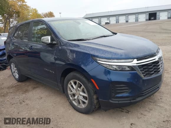 ✅ 2022 Chevrolet Equinox LS • VIN: 3GNAXSEV4NS245326 • Lot: 43565428. Listed on IAAI with 128,047 mi. Free auction sales archive from the USA and detailed vehicle history report at DreamBid. Image 1.