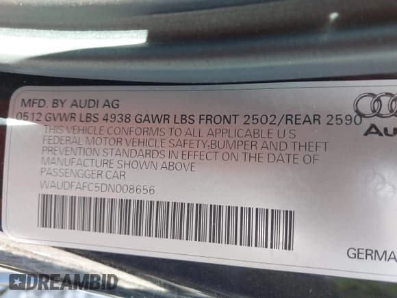 ✅ 2013 Audi A6 Premium Plus • VIN: WAUDFAFC5DN008656 • Лот: 42956692. Опубликован ранее на IAAI с пробегом 131 075 миль. Бесплатный доступ к архиву аукционных продаж из США и подробный отчёт об истории автомобиля на DreamBid. Изображение 9.