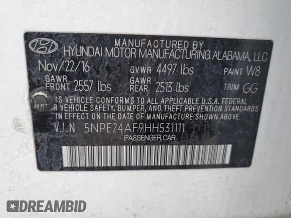 ✅ 2017 Hyundai Sonata SE • VIN: 5NPE24AF9HH531111 • Лот: 45659723. Опубликован ранее на Copart с пробегом 123 375 миль. Бесплатный доступ к архиву аукционных продаж из США и подробный отчёт об истории автомобиля на DreamBid. Изображение 12.